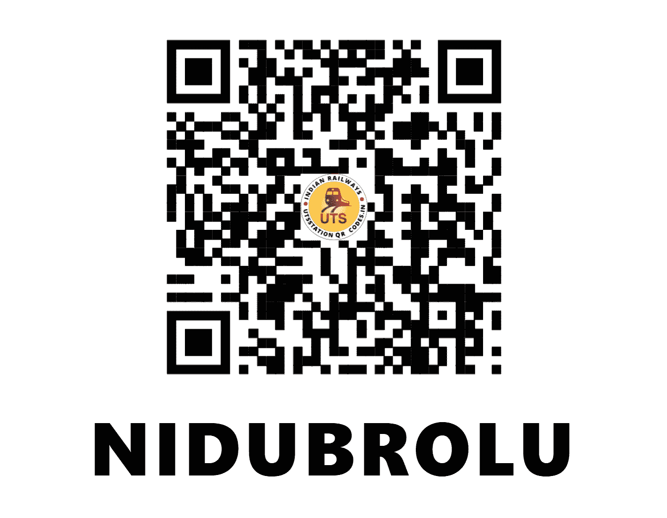 UTS QR Code for NIDUBROLU - NDO - SC (ANDHRA PRADESH)
